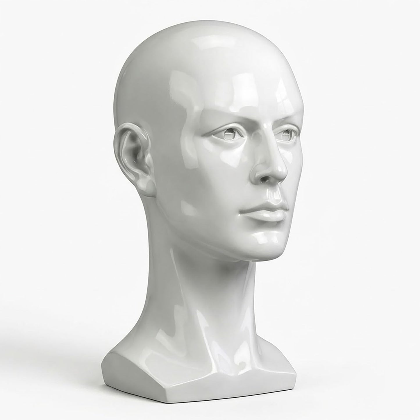 LIAMTU Male Mannequin Head for Display – Realistic PVC Head Model for Wigs, Hats, Headphones, Jewelry, Salon and Home Decoration,Whate