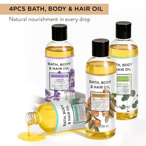 Autumn Shower Scented Bath & Body Oil Set, Moisturizing Skin Care Gift Pack