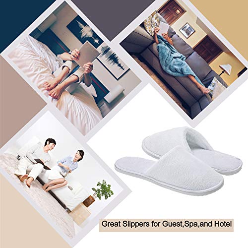 AhfuLife Disposable Spa Slippers - 5 Pairs Non-Slip Hotel Guest Slippers