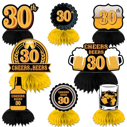 30th Birthday Honeycomb Centerpieces - Oktoberfest Theme Decorations