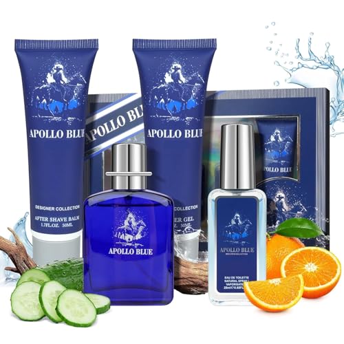 Men's Bath and Skincare Gift Set - All Natural Melon & Sage Aromatherapy, Travel-Friendly 4-Piece Kit