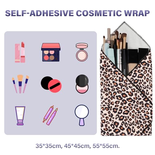 Self-Adhesive Makeup Bag - Portable 21.65 Inch Leopard Pouch