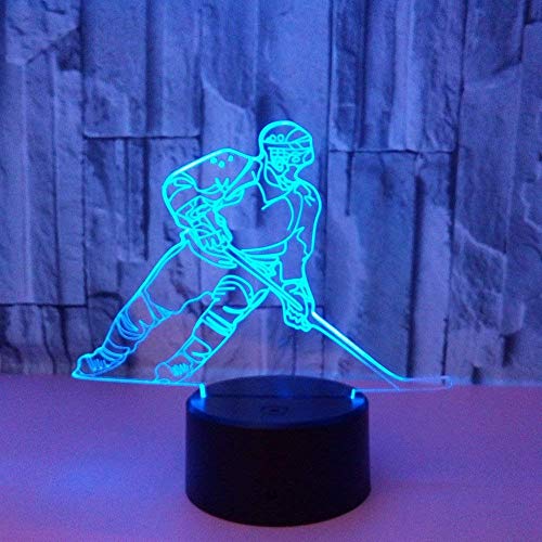 Ticent 3D Hockey Night Light with 7 Color Changing LED