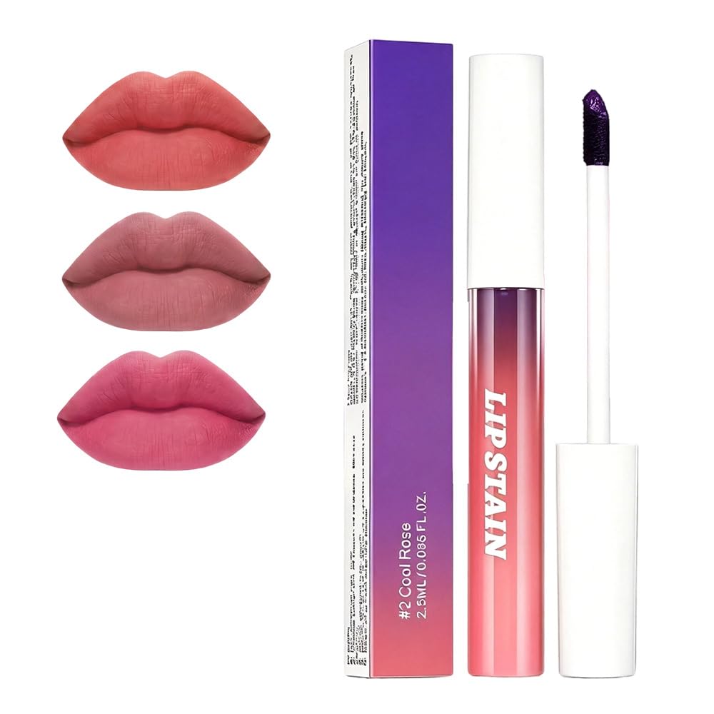 Peel Off Lip Stain Tint - Long Lasting Waterproof Formula, Hydrating Color | Cool Rose