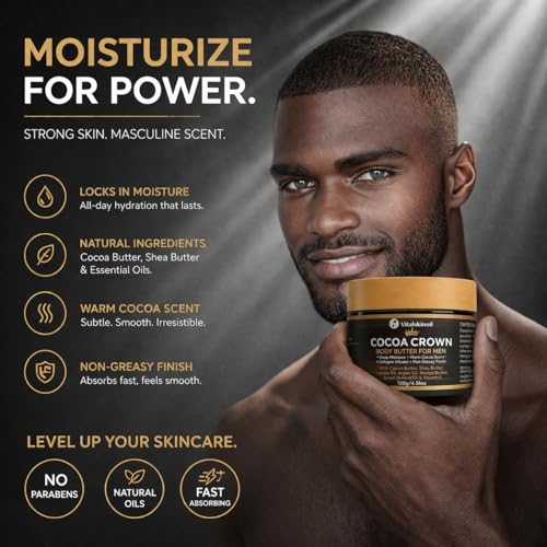 Cocoa Crown Cologne-Infused Body Butter for Men - Shea & Cocoa Moisturizer