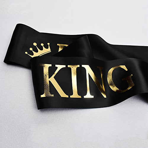 Prom King and Queen Sashes Set - Adjustable Graduation Accessories