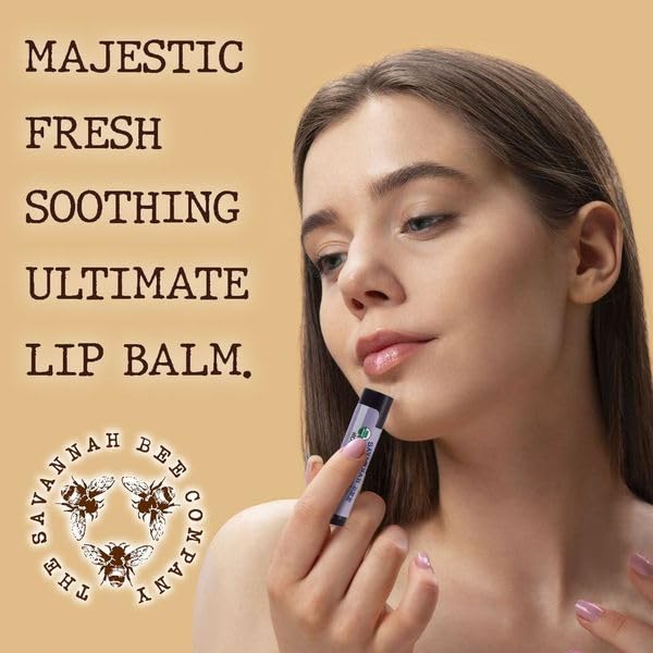 Savannah Bee Company Mint Lip Balm with Hanger - Natural Beeswax (2 Pack)