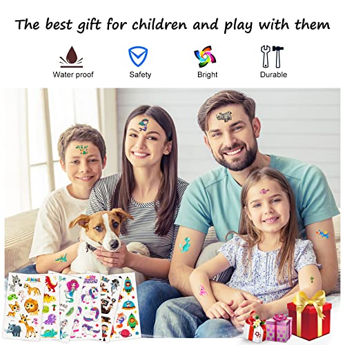 Habett 60 Sheets Kids Temporary Tattoos - Space, Dinosaurs & Animals