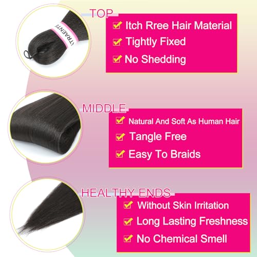 ATRAENTE 18 Inch Pre-Stretched Braiding Hair - Deep Brown (8 Packs)