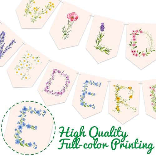 Wildflower Birthday Banner for Baby Girl - Pre-Strung Decor