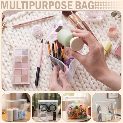 Xuniea 25 Pcs Mini Clear Zipper Makeup Bags - 7.8 x 5.9 in