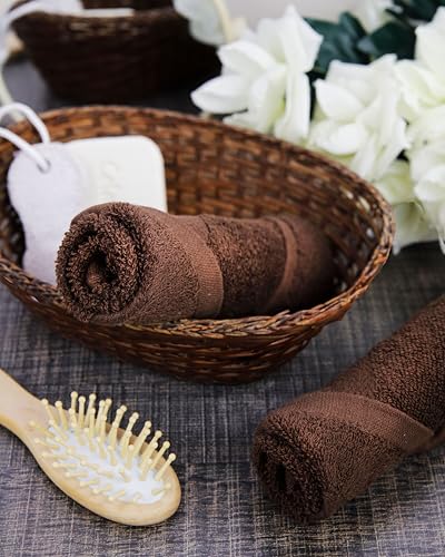 Premium 13x13 Washcloth Set (Pack of 4) The Holy South Dark Brown – 100% Cotton, Absorbent, Ring Spun
