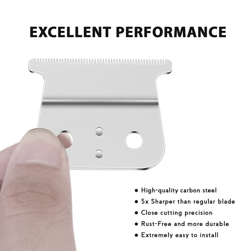 3 Pack T Outliner Replacement Blade Compatible with Andis GTX/GTO Trimmer, Hair Clipper T Blade (Silver Steel + Silver Steel)