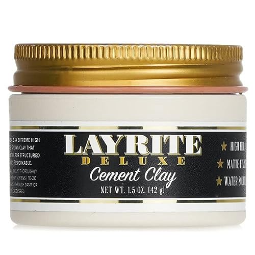 Layrite Deluxe Cement Hair Clay - 1.5 Ounce with All-Day Hold