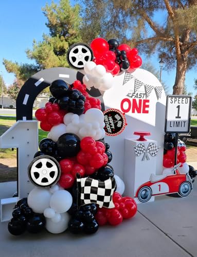 Race Car Balloon Arch Kit - 103 Pcs Birthday Party Decor