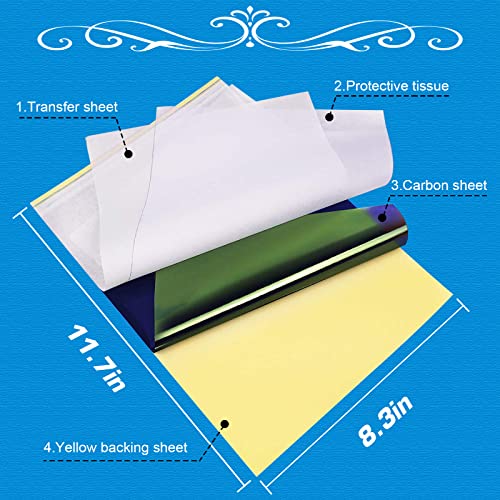 Practice Skin with Transfer Paper - 30PCS Tattoo Fake Skin & Stencil Kit - CINRA