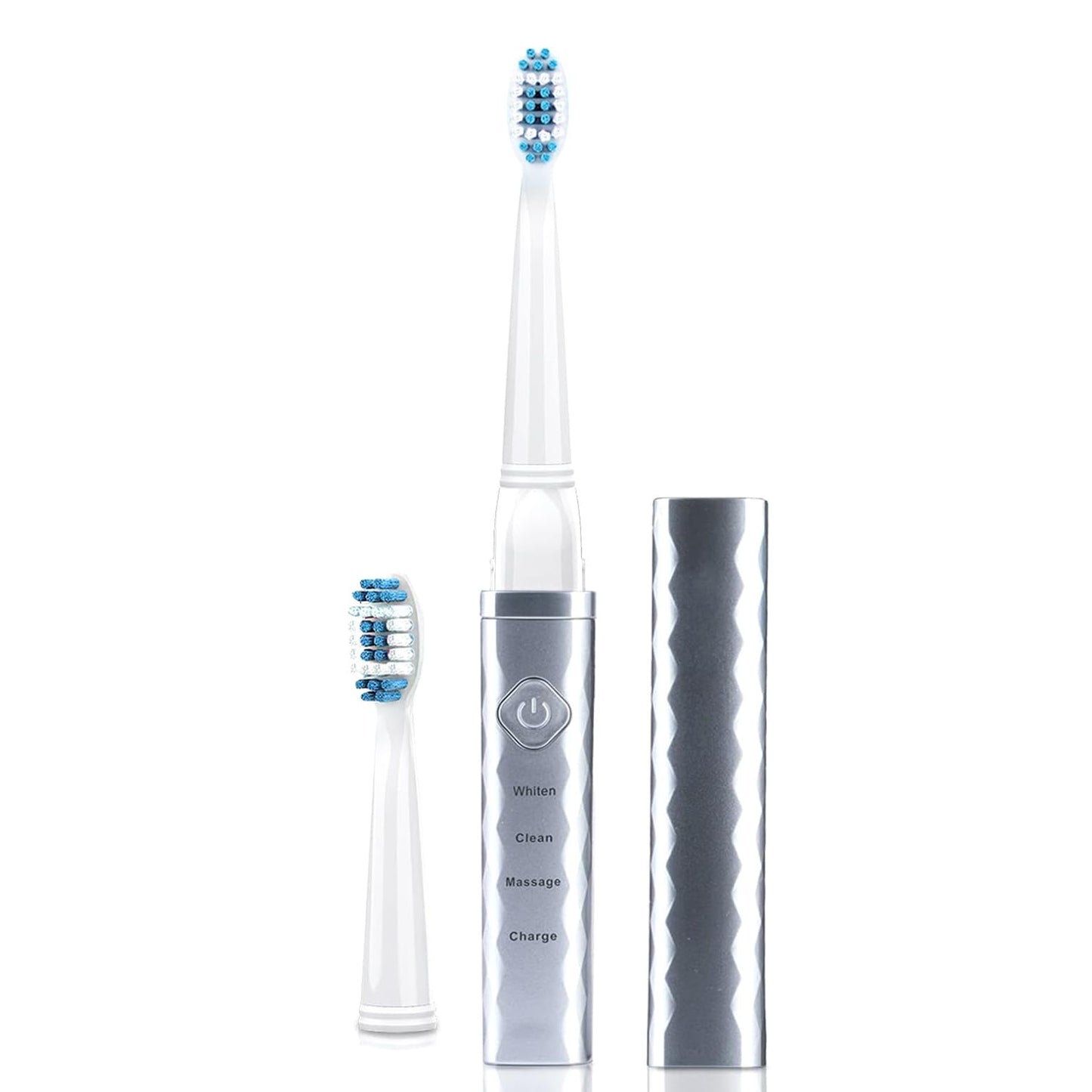 Pop Sonic USB Charge Anywhere Toothbrush(Silver) | Rechargeable Toothbrush w/Up to 40,000 Brush Strokes/Minute-Long-Lasting Dupont Nylon Bristles -Teens & Adult with Quadrant Pacer & Timer
