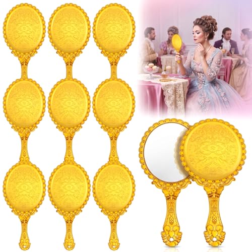 Qunclay 12 Pcs Gold Vintage Hand Mirror Set - Portable & Elegant