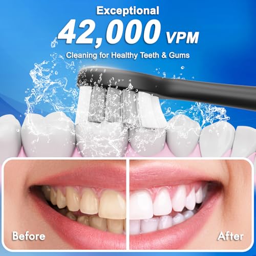 Kuicur Sonic Electric Toothbrush with 10 Brush Heads & Travel Case