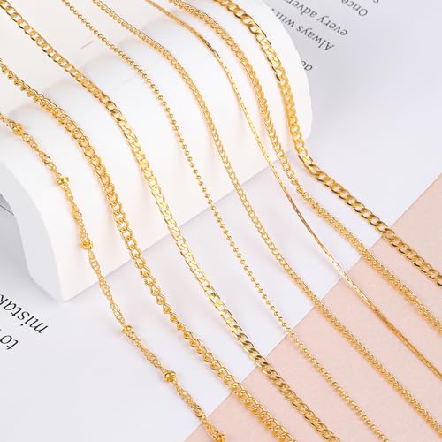 Gold Nail Art Chains - 8 Strips 3D Metal Charms for DIY Manicure