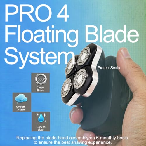GORLENT FlexSeries Pro Replacement Head – Pack of 1, 4-Blade Shaver Refills
