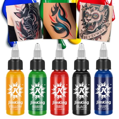 JimKing 30ml Water-Based Tattoo Ink Set - Natural Plant Pigments for Permanent Makeup & Tattoos, Long Lasting & Vivid Colors