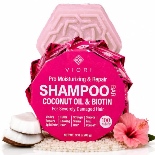 Viori Coconut Moisturizing & Repair Shampoo Bar 3.1oz for Dry Damaged Hair