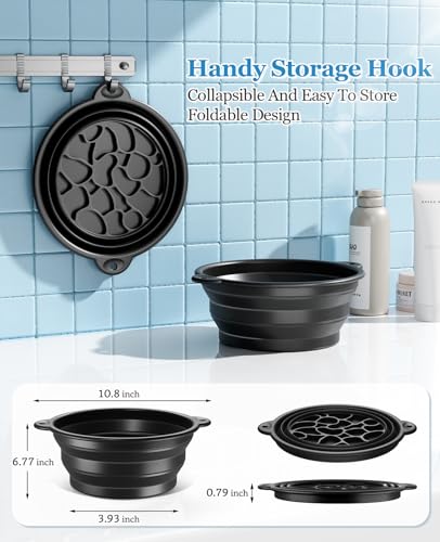 Black Silicone Face Ice Bath Bowl with Built-in Ice Tray – Portable Cold Plunge for Skin Tightening & Puffiness Relief