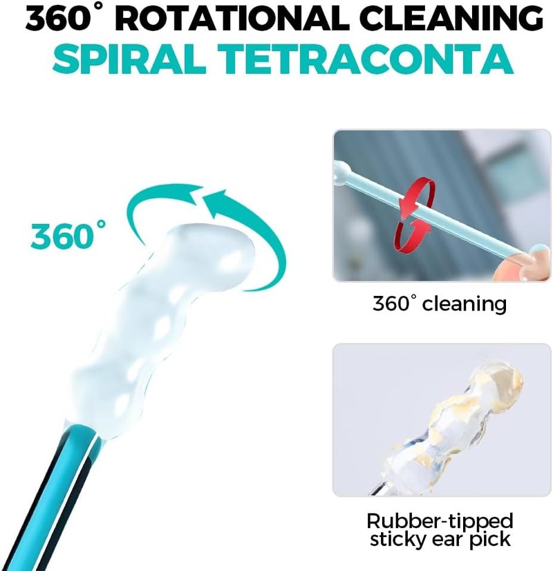 Reusable Sticky Ear Cleaning Sticks - Soft Gentle Adhesive Ear Wax Removal Tools | 24 Pack