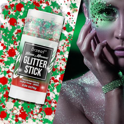 Brzeaf Christmas/Halloween Body Glitter Stick, Shimmery& Long