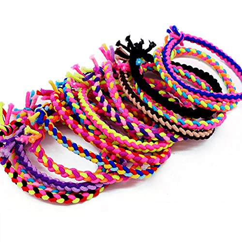 Braided Elastic Hair Ties Pack 30 - Non-Slip Ponytail Holders for Women