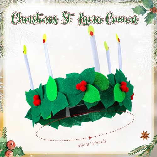 Christmas St. Lucia Felt Headband Crown with Colorful Candle Design