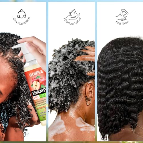 Goiple 2 in 1 Apple Cider Vinegar Shampoo & Conditioner - 12.45 FLOZ - Sulfate Free for Curly Hair, Dreadlocks, and Braids