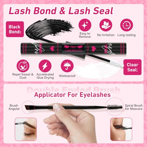 PRO LASHBEAUTY Anime Eyelash Clusters Kit - 120 Pcs with Bond & Seal