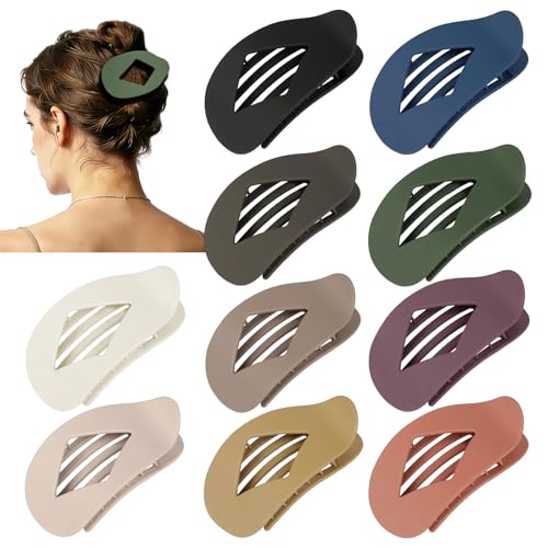 CHANDAT 10 Pack No-Slip Flat Hair Clips for Women - Hot Seller Colors