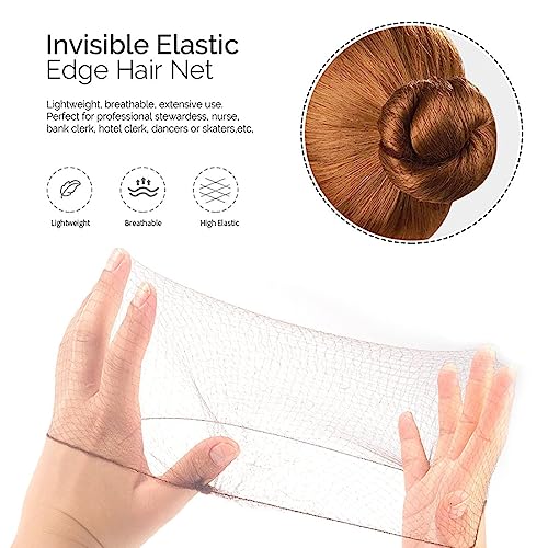 20 Pcs Elastic Hair Nets for Women - Invisible Bun Mesh