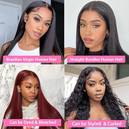 Rebasar 10 Inch Brazilian Human Hair Lace Closure 4x4 HD Straight