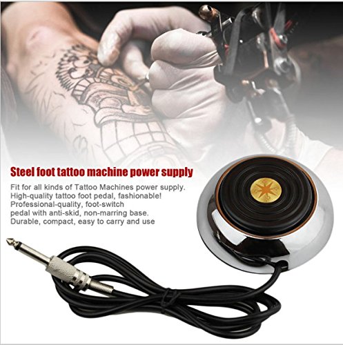 Professional Stainless Steel Tattoo Foot Pedal with 5 ft Cord