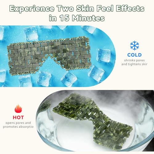 Gemshan Jade Eye Mask & Resin Scalp Massager Set – Green, 3-Piece Spa Kit