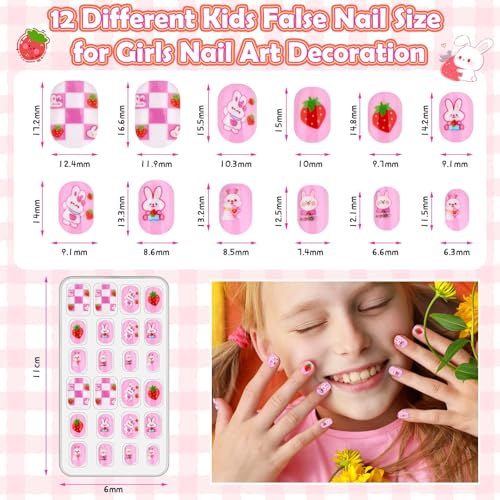 288-Piece Kids Press-On Fake Nails Set for Girls, Ages 8-12
