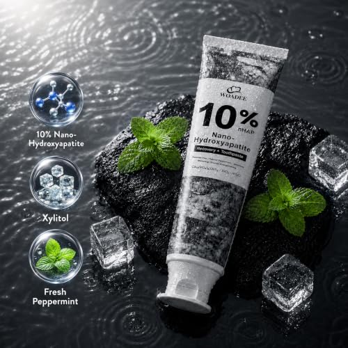 Woadee 10% Nano Hydroxyapatite Toothpaste - Fluoride-Free Whitening & Enamel Remineralization, 4.23oz