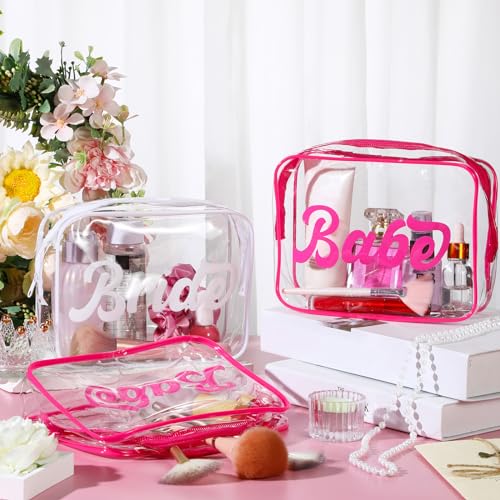 Bride Clear PVC Makeup Bag - Waterproof Bachelorette Party Cosmetic Pouch