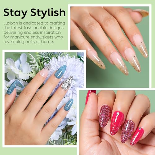 Luxbon LB6031 Glitter Gel Nail Polish Set 6 Pcs UV LED Soak Off Winter Colors