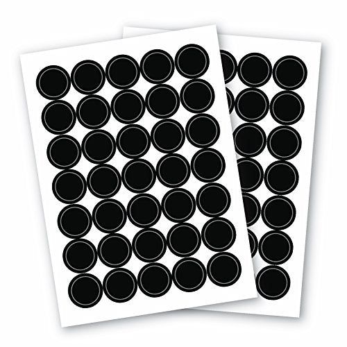 70 Waterproof Round Spice Jar Labels - 1.5" Black Blank Stickers