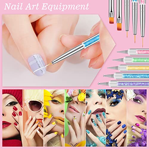 BESARME 6-Piece Resin Nail Art Palette Set with 5 Brushes