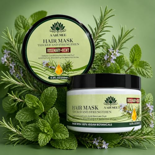 Aarumee Rosemary & Mint Deep Conditioning Hair Mask - Vegan, 8.5 Fl Oz