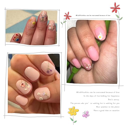 Dedyel 5D Embossed Wildflower Nail Stickers - Spring Floral Designs