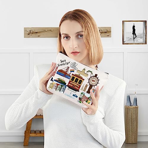 San Francisco Travel Cosmetic Bag - Souvenir Gift, Waterproof Makeup Pouch, Zipper Organizer