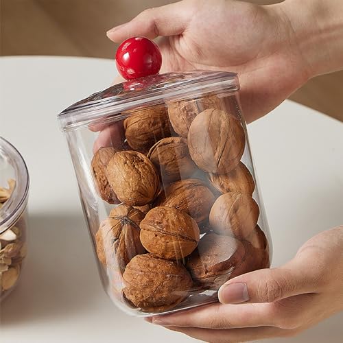47oz Clear Plastic Candy Jar with Lid - Airtight Storage for Cookies & Coffee