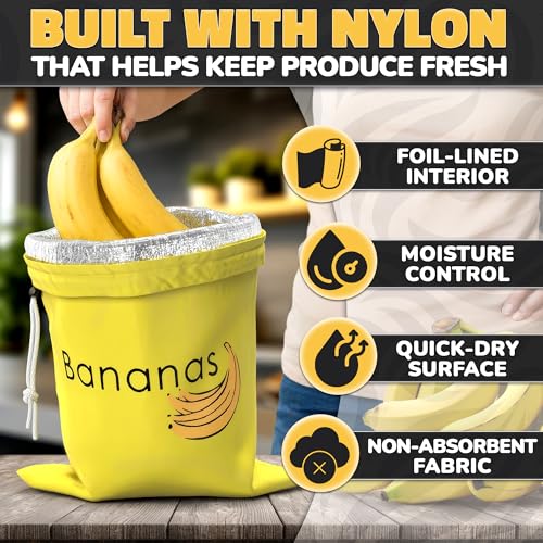 Reusable Banana Keeper with Aluminum Lining - Fresh Storage Bag